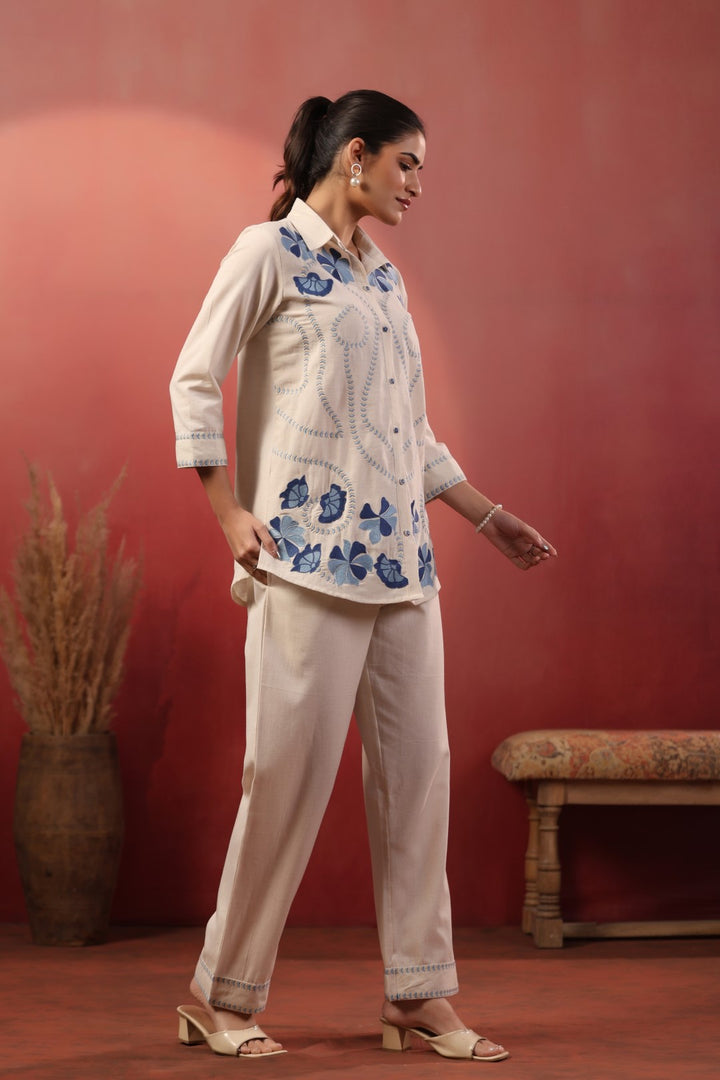 Viyona dove embroidery cotton cord set