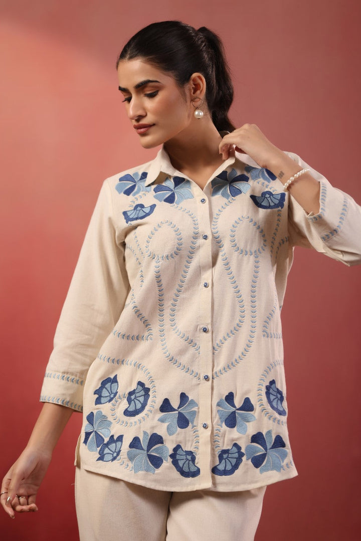 Viyona dove embroidery cotton cord set