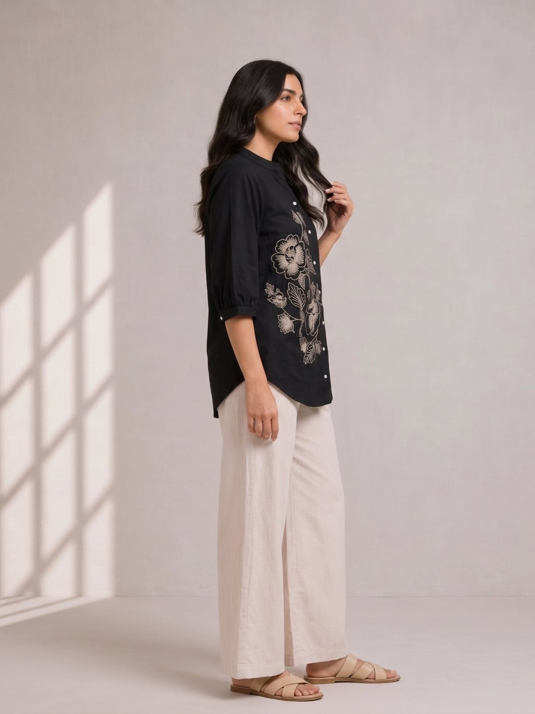 Drona stout embroidery cotton shirt