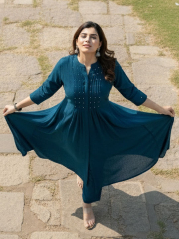 Mika Azure Kurta Pant Set