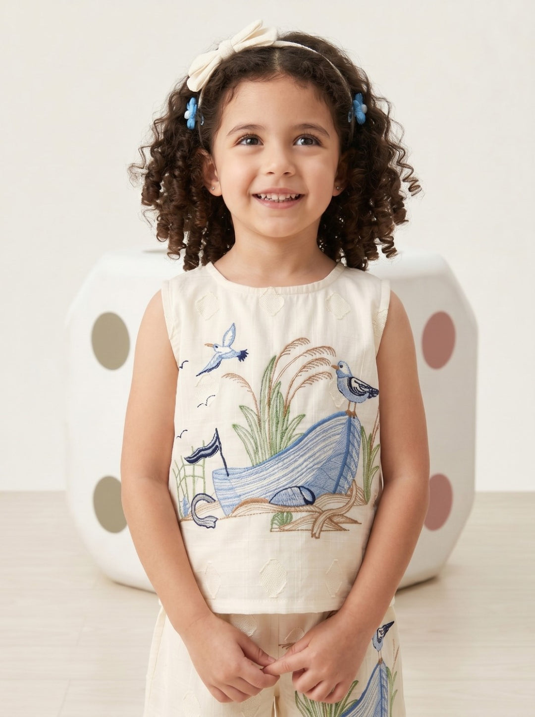 Joy ship embroidery cotton co-ord set