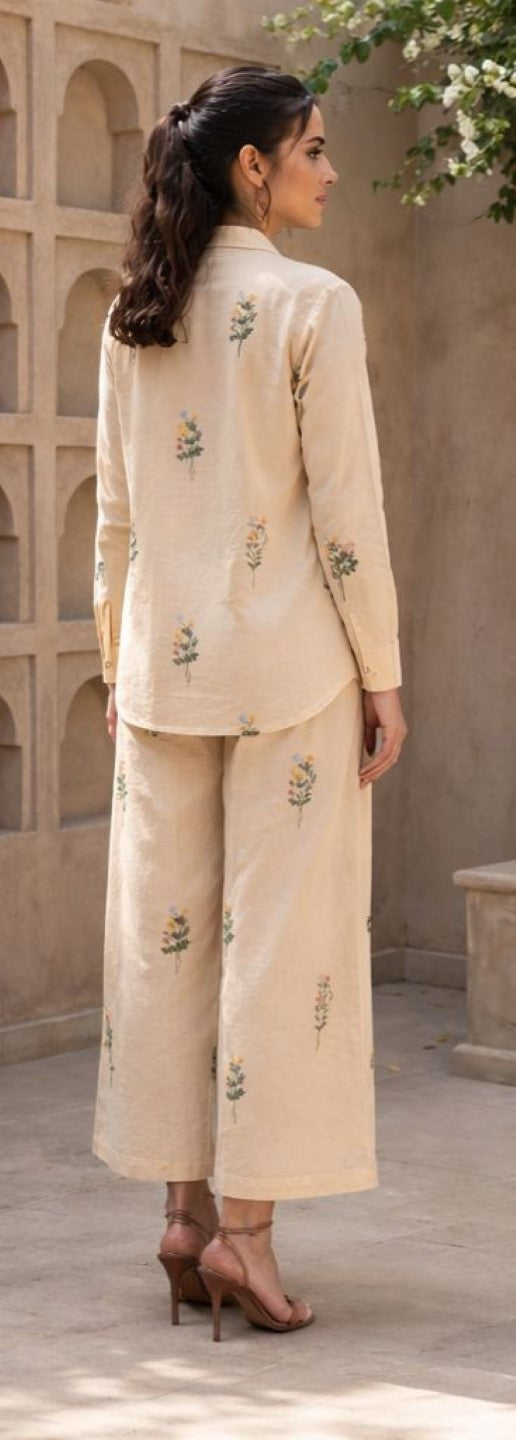 Molly Lime embroidery cotton co-ord set