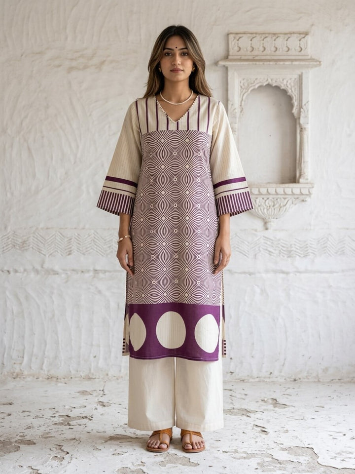 Swades thistle cotton kurta pant set