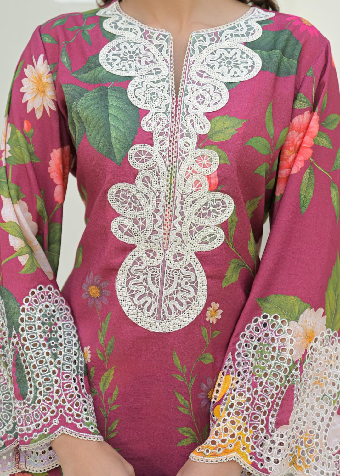 Dagdai brink printed lace suit set