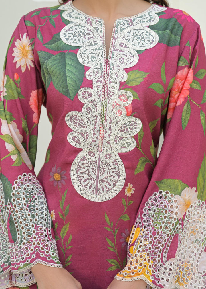 Dagdai brink printed lace suit set