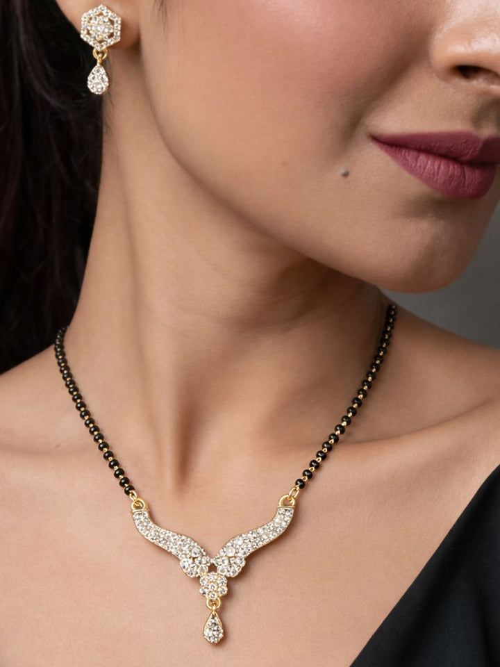 Rivaaz diamond Mangalsutra with earings set