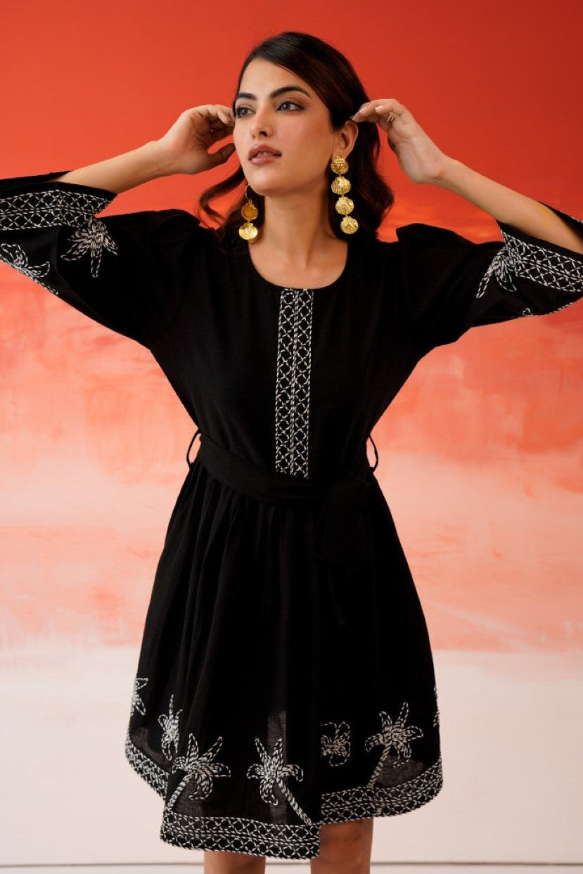 Tatva anchor embroidery cotton dress