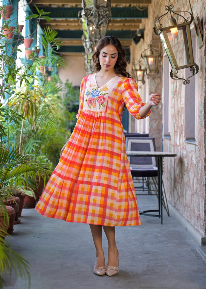 Tatva vivid cotton midi dress