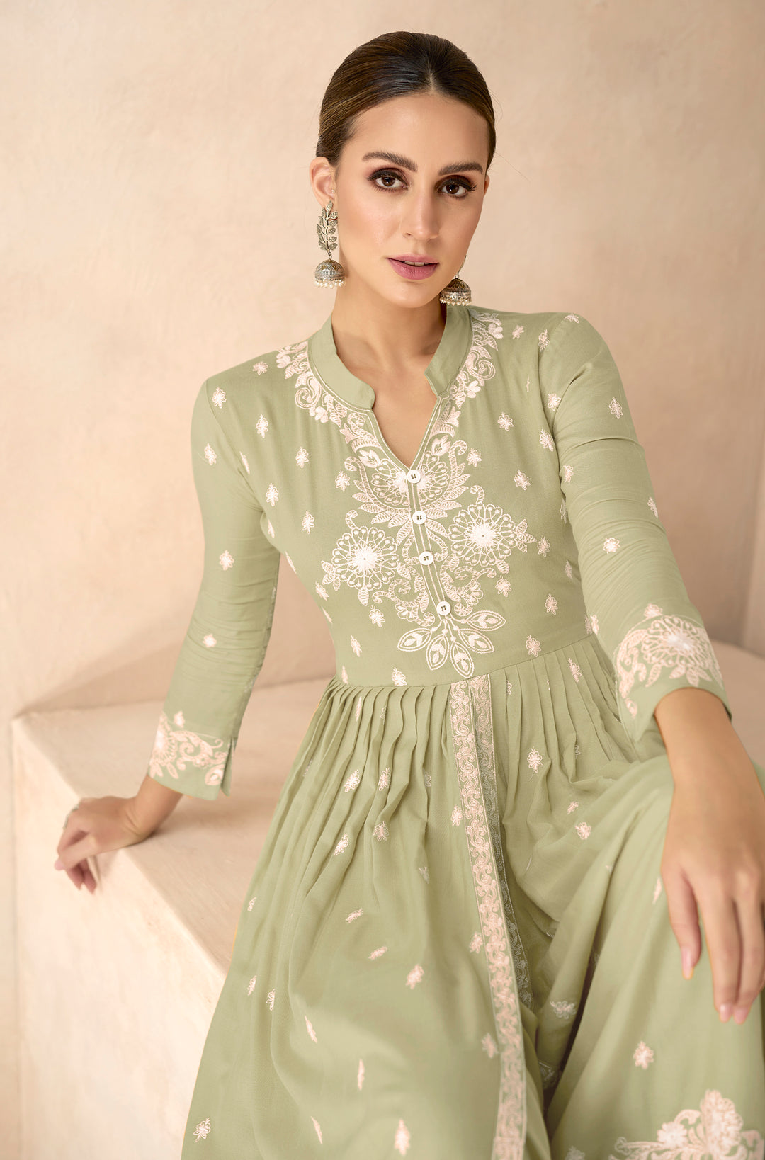 Laila Mossgreen Embroidered Suit Set