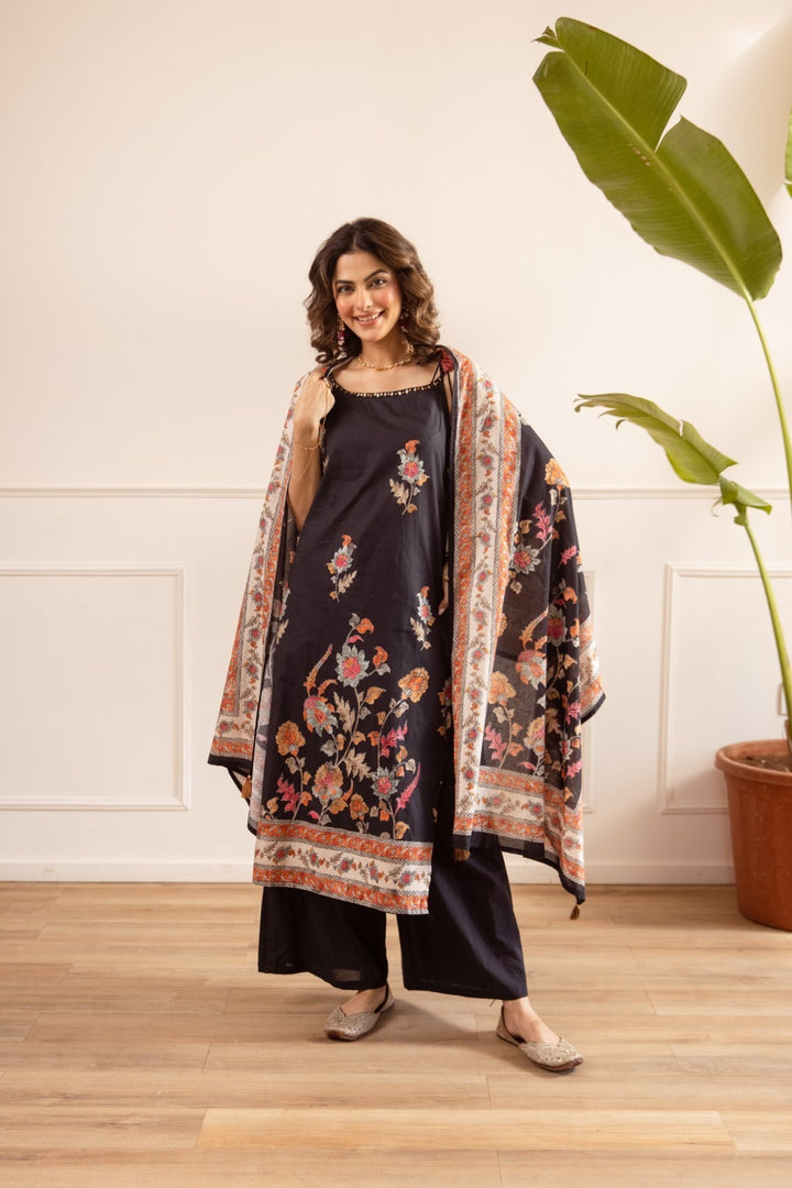 Karen obsidian cotton suit set