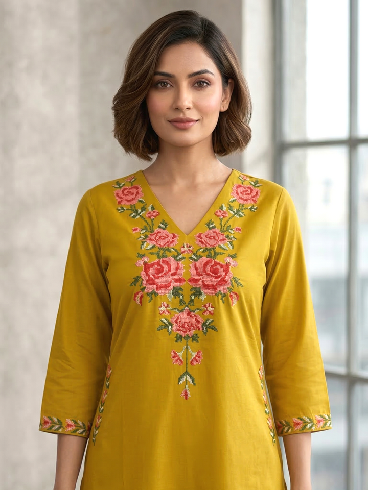 Mohini Sunglow Embroidered Kurta Pant Set