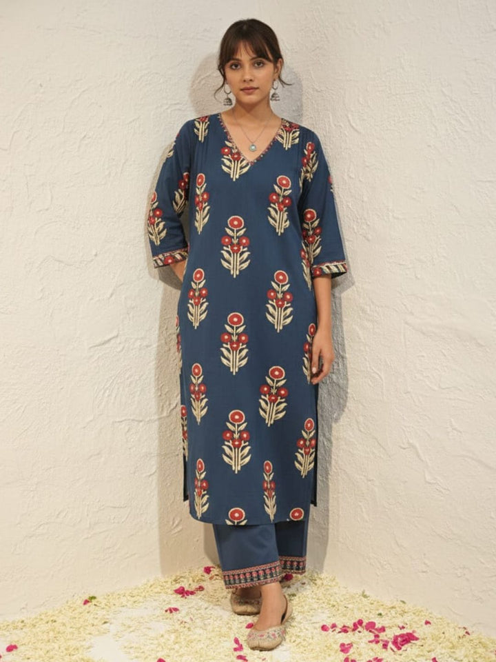 Swades indi cotton Kurta pant set