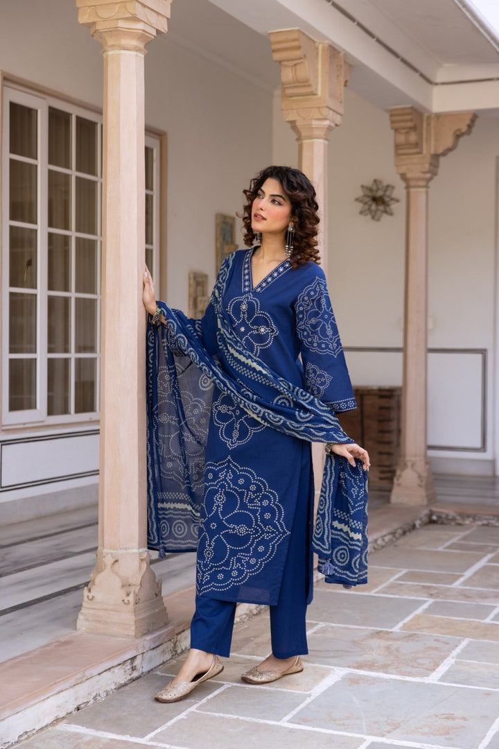 Karen space printed cotton suit set