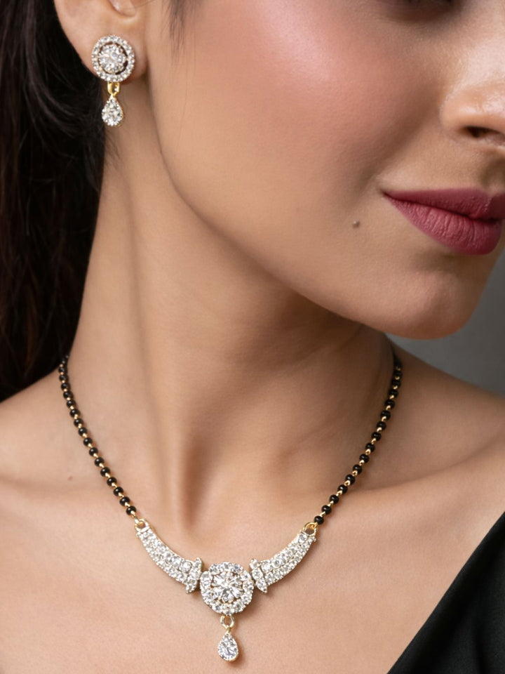 Rivaaz diamond Mangalsutra with earings set