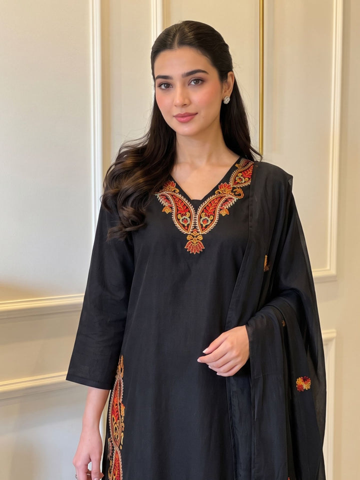 Lipi Jet Embroidery Farshi Cotton Suit Set