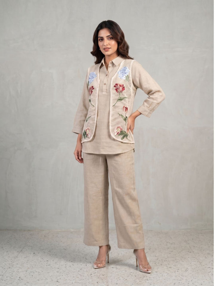 Sushi tuscan embrodiery jacket co-ord set