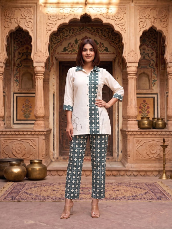 Vibha Peacock Printed Co-ord Set