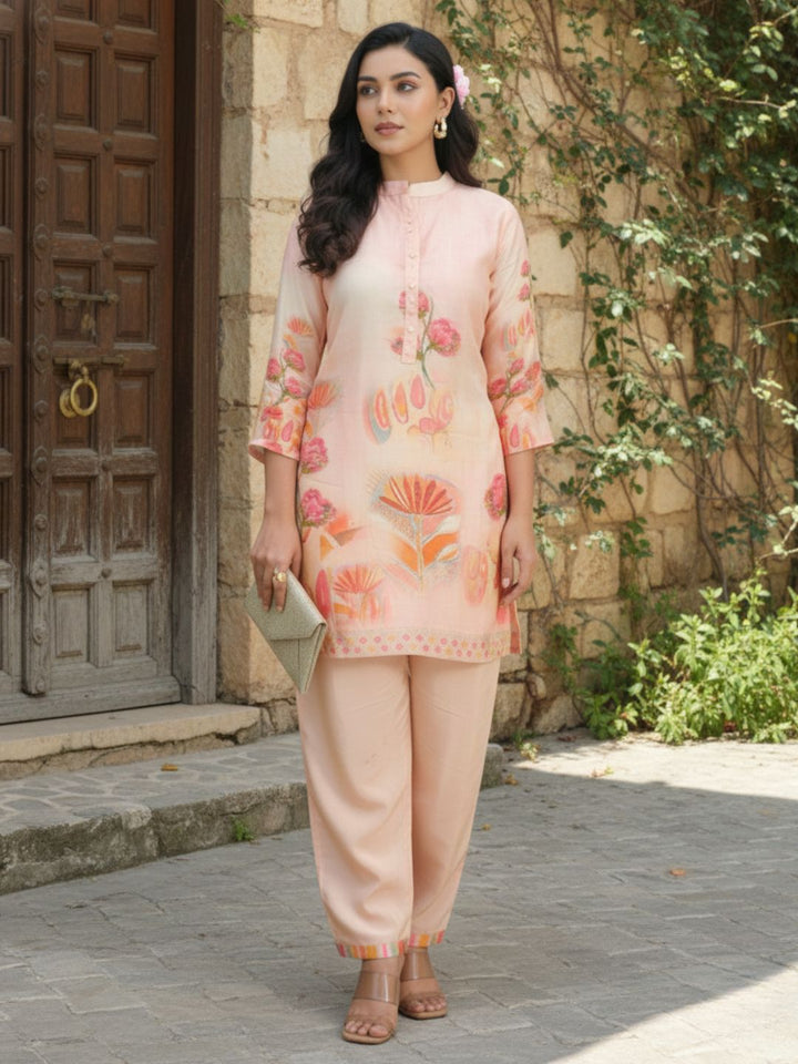 Palash Salmon Premium Co-ord Set