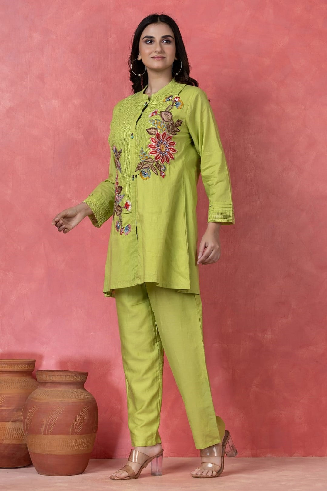Gaur Limerick embroidery cotton co-ord set
