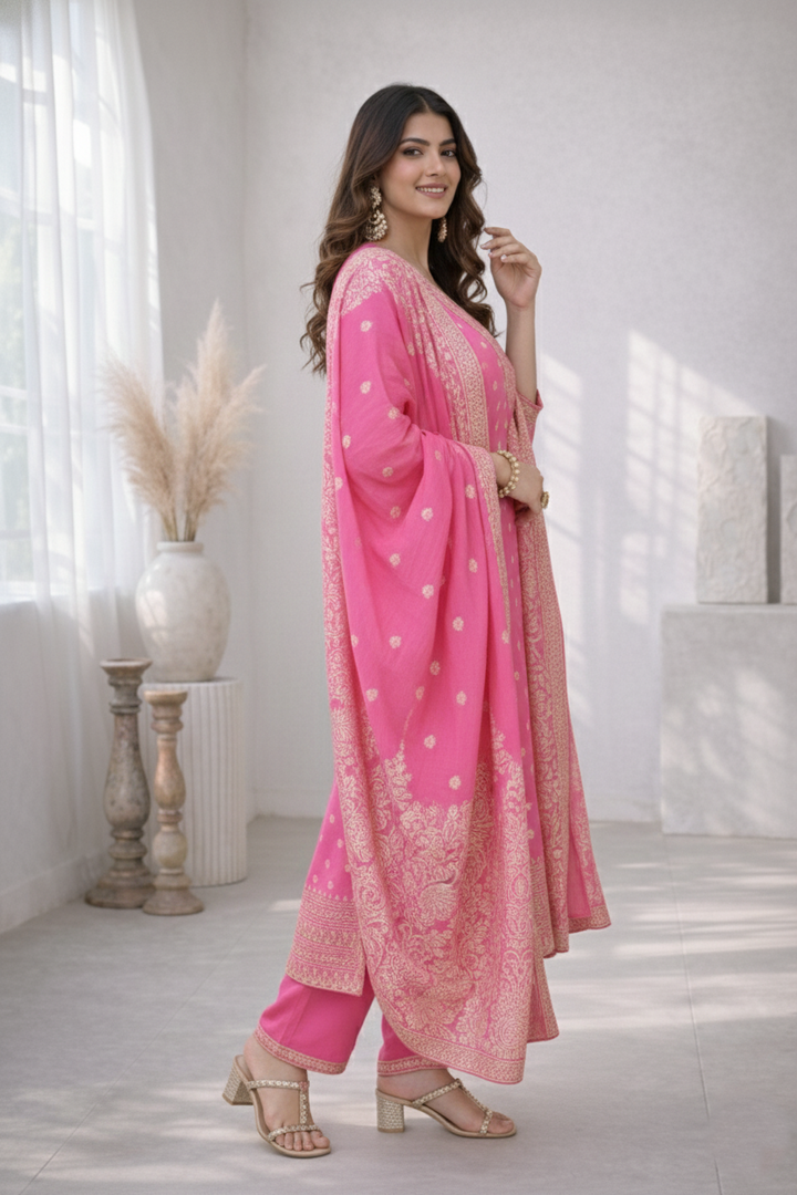 Palash Rose Full Work Suit Set