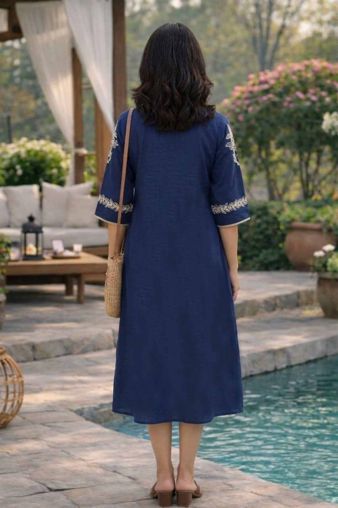 Slopi dodger embroidery cotton dress