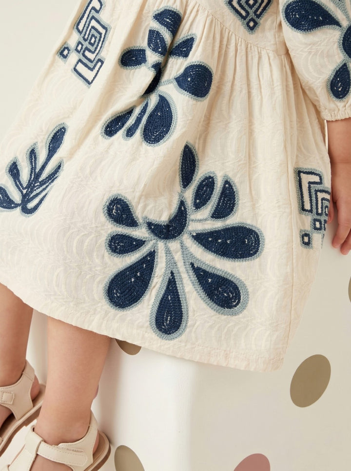 Joy vivid embroidery kids cotton dress