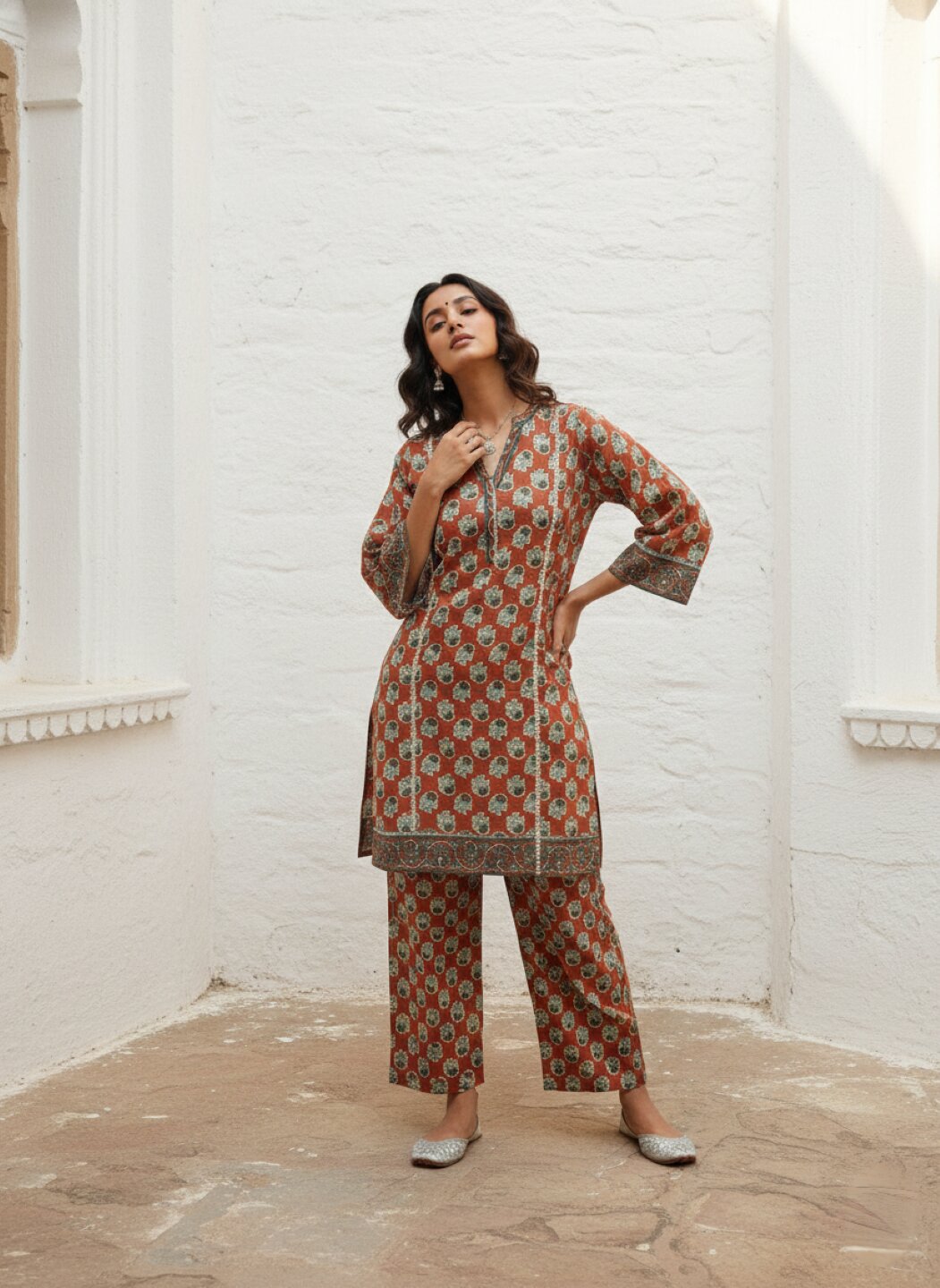 Swades brink printed suit set