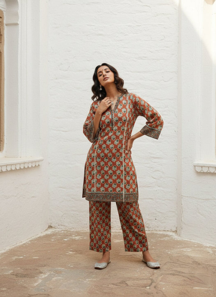 Swades brink printed suit set