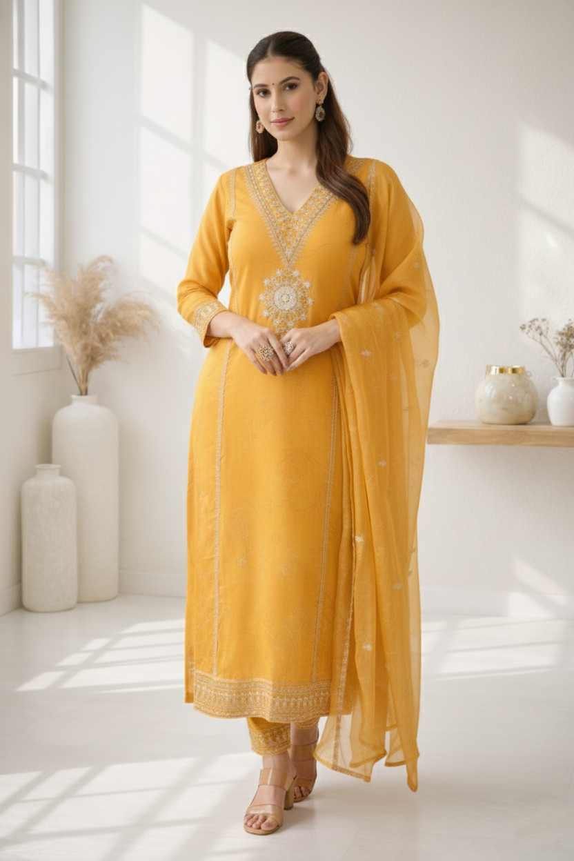 Palash sunshine full work suit set