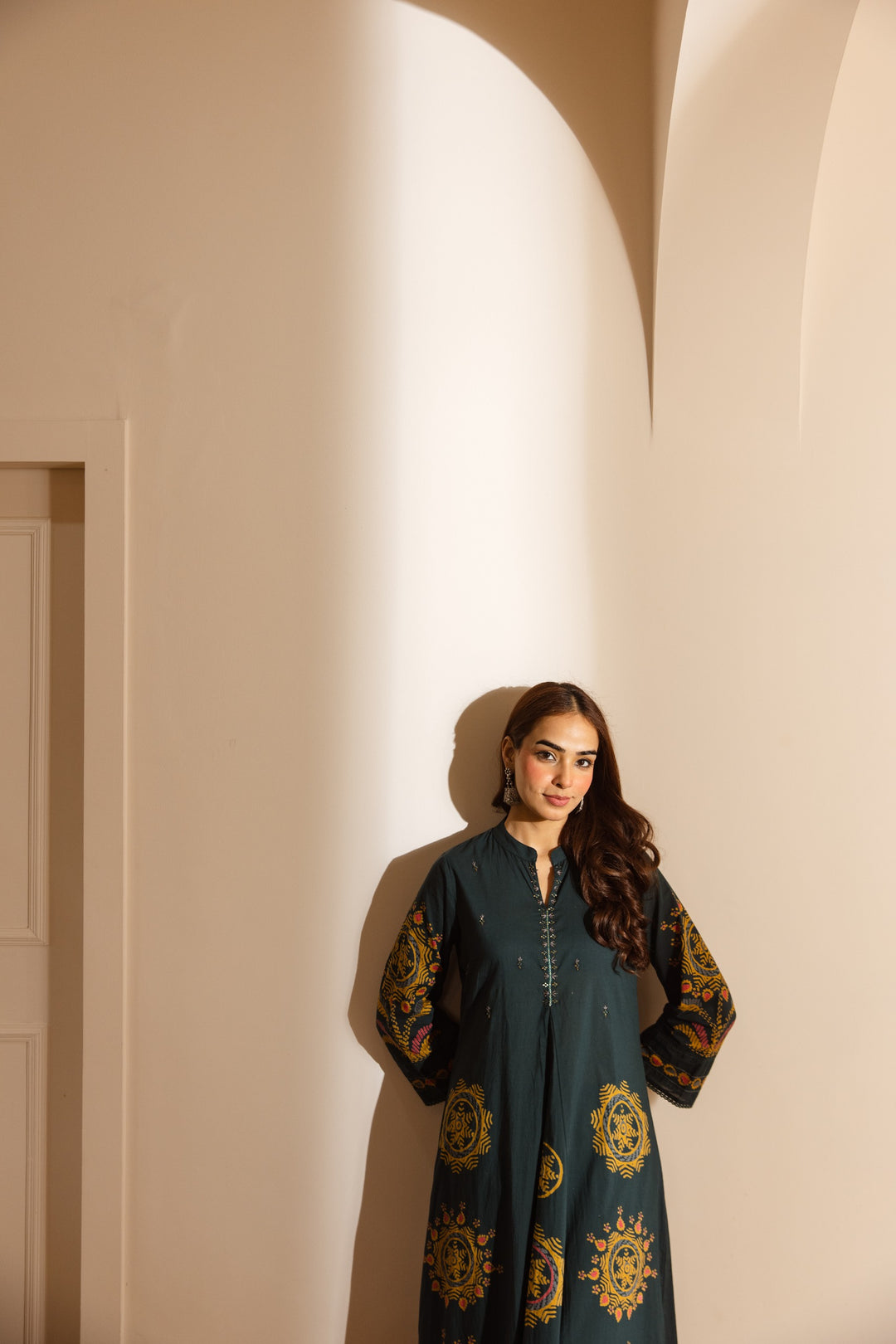 Karen marine printed kurta pant set