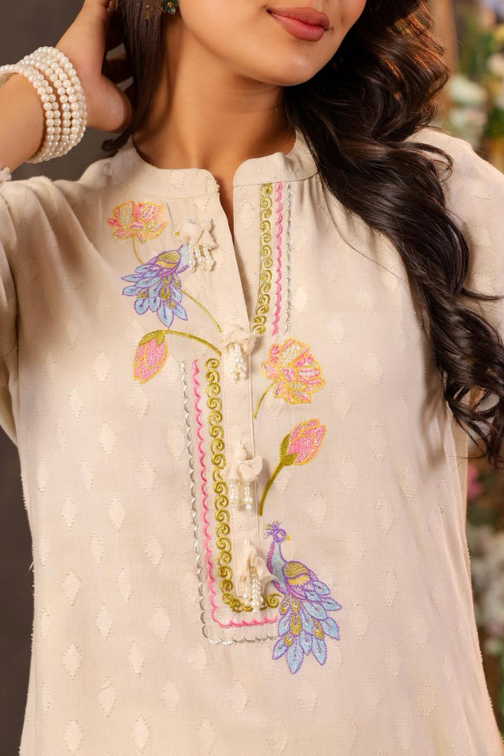 Dagdai Angel embroidery cotton co-ord set