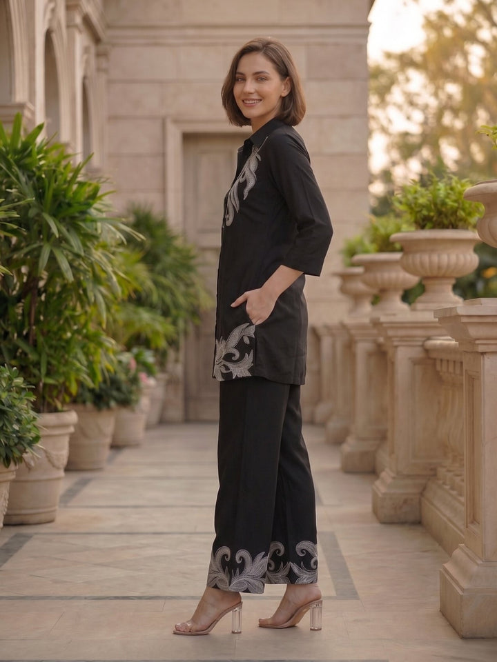Prisha soot embroidery cotton co-ord set
