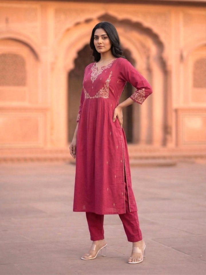 Chandri Mandy Embroidered Kurta Pant Set