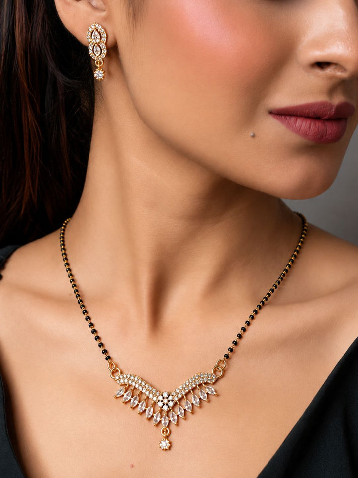 Nayra diamond Mangalsutra with earings set