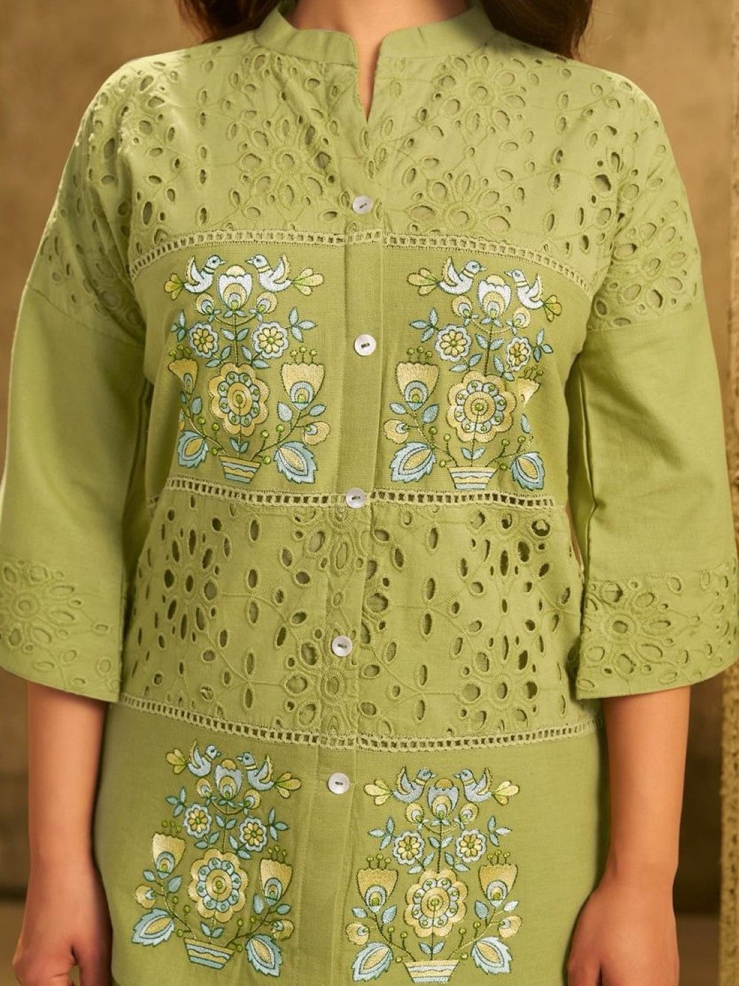 Arim fern embroidery Cotton Co-ord Set