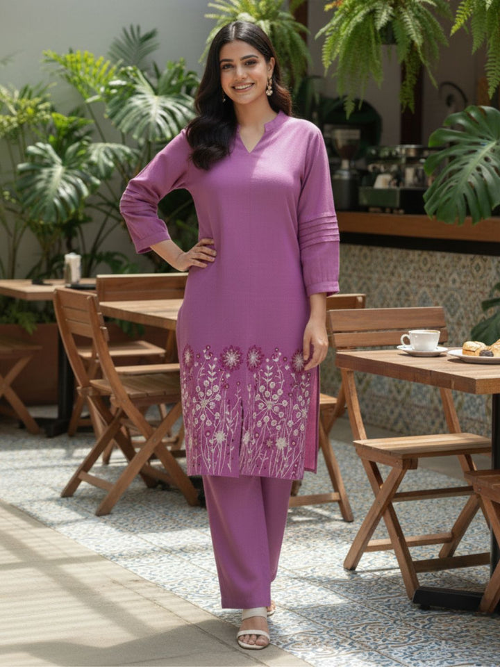 Viva Raisin embroidery cotton kurta  pant set