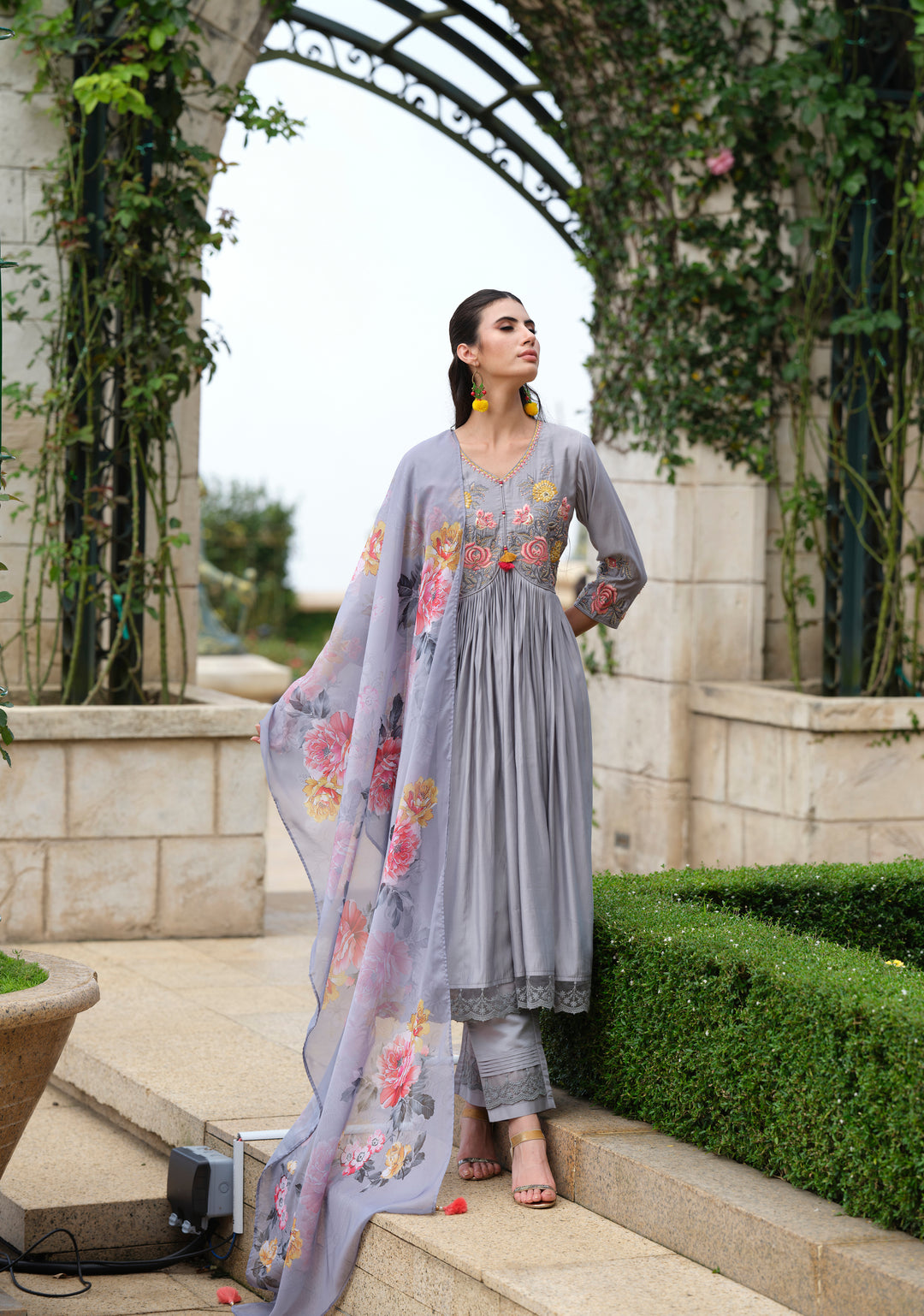 Sonakshi Grey Embroidery Suit Set