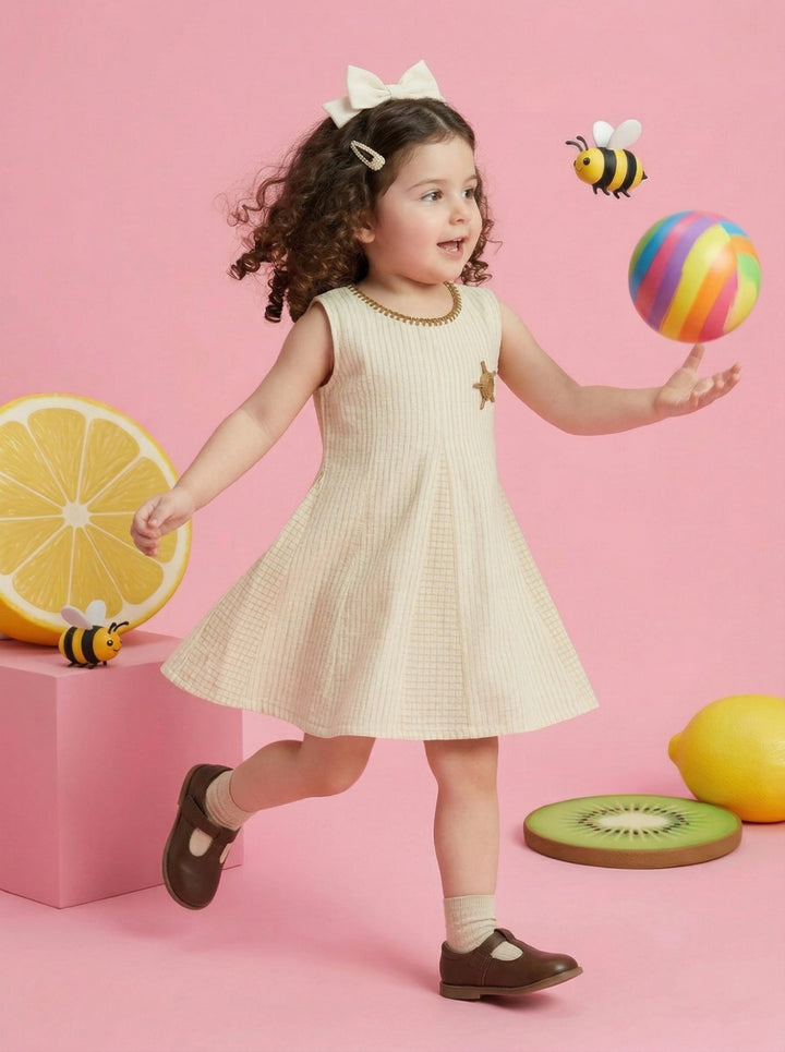 Joy caramel kids cotton dress