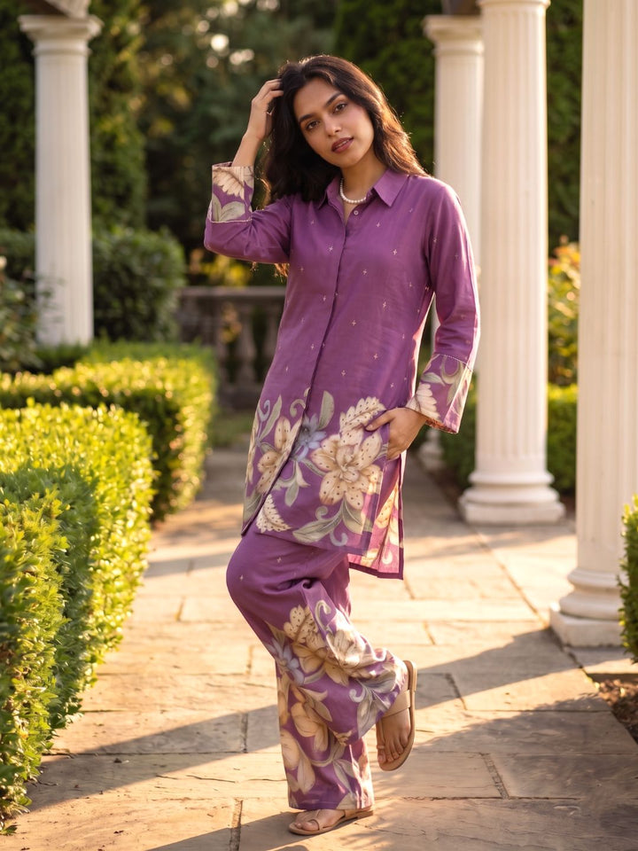 Shanti Mulberry Printed Cotton Co-ord Set