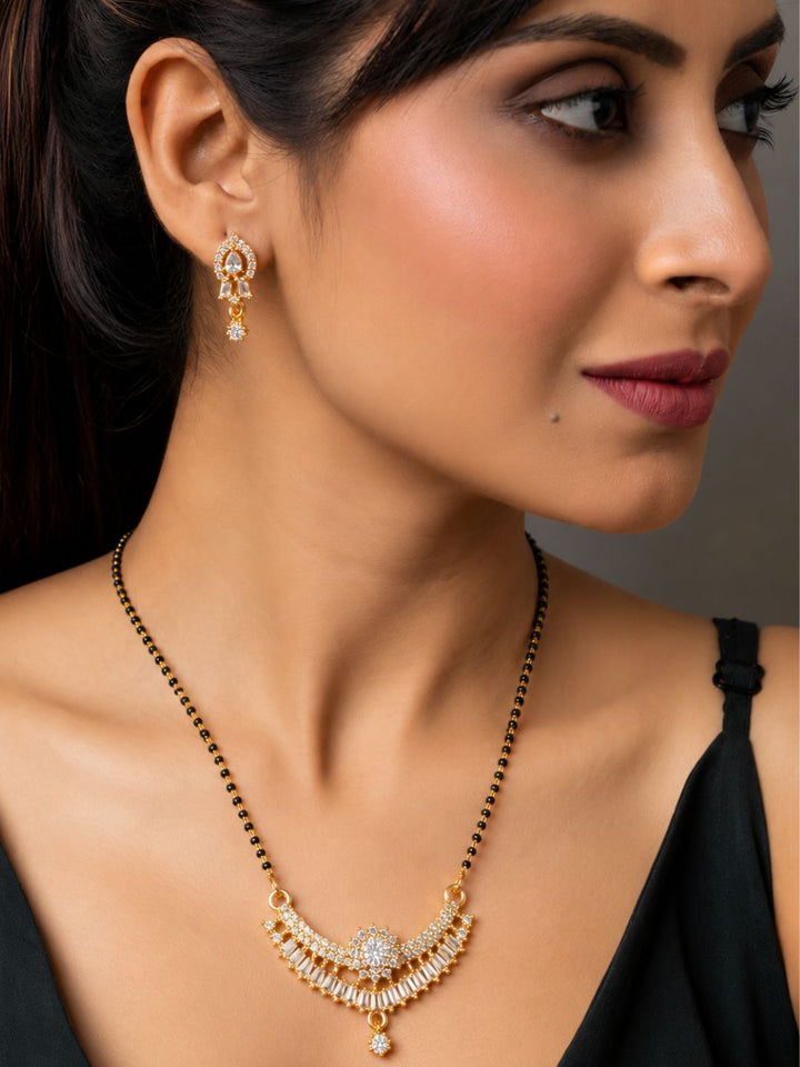 Nayra diamond Mangalsutra with earings set