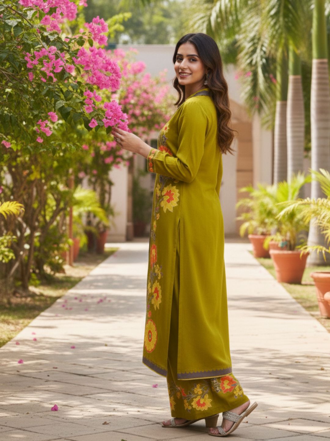 Sonpal sage printed kurta pant set