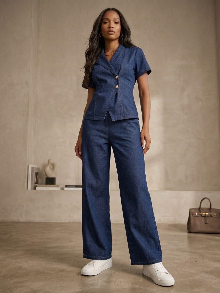Prisha celeste denim co-ord set
