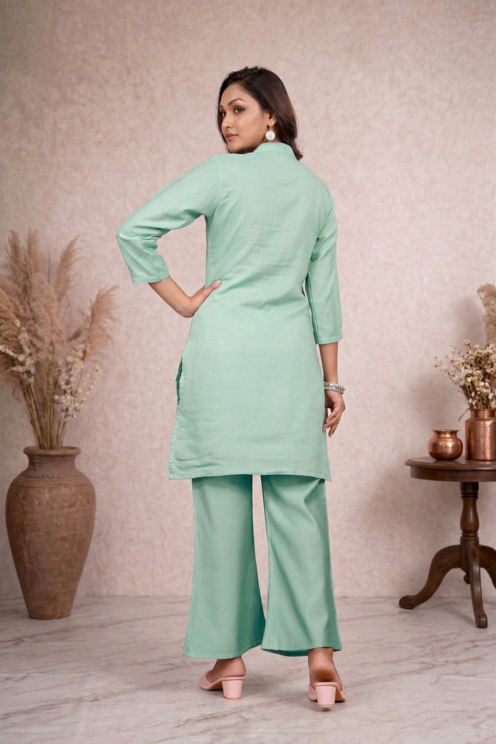 Divya pine mirror work co-ord set