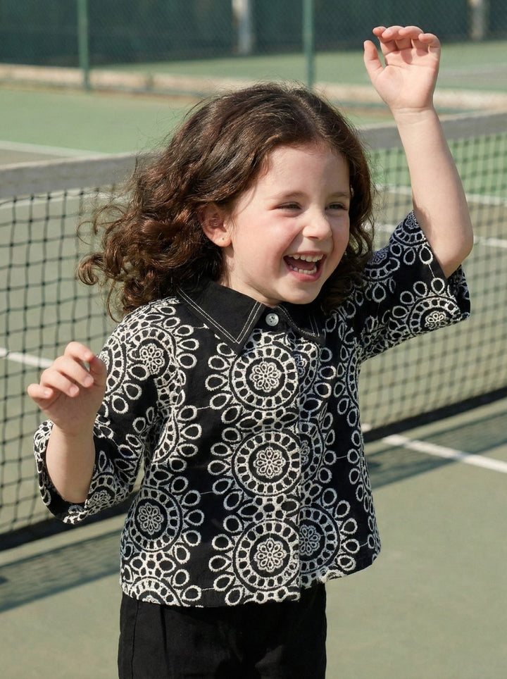 Joy Jet schiffli cotton co-ord set