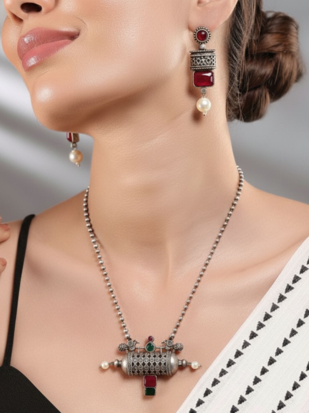 Antara Oxidised necklace set