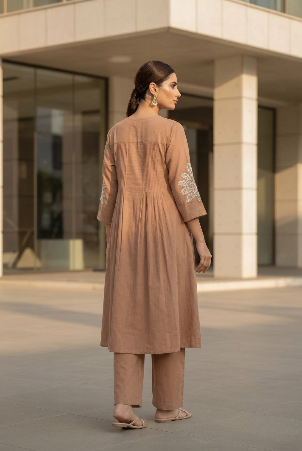 Sargi peanut embroidery cotton kurta pant set