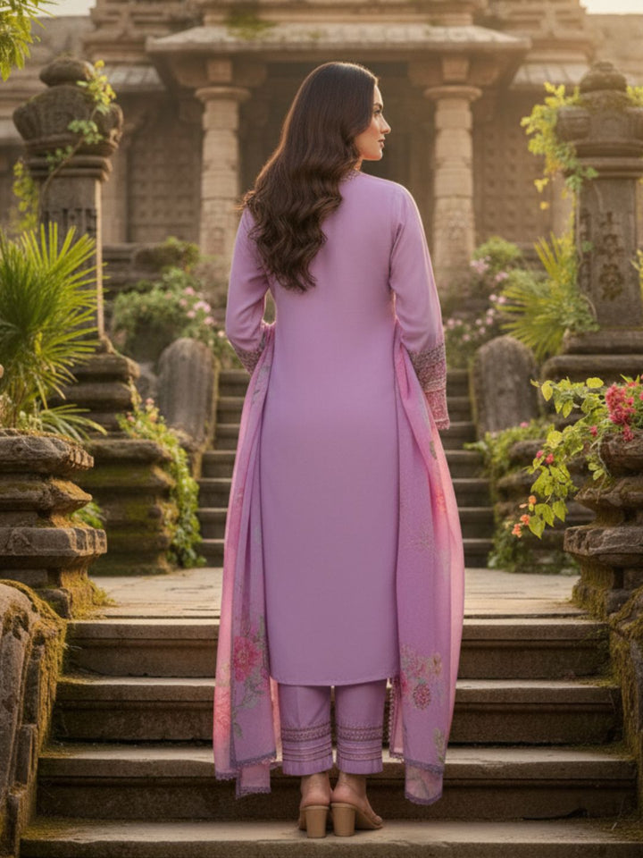 HETAL ORCHID FULL EMBROIDERY SUIT SET