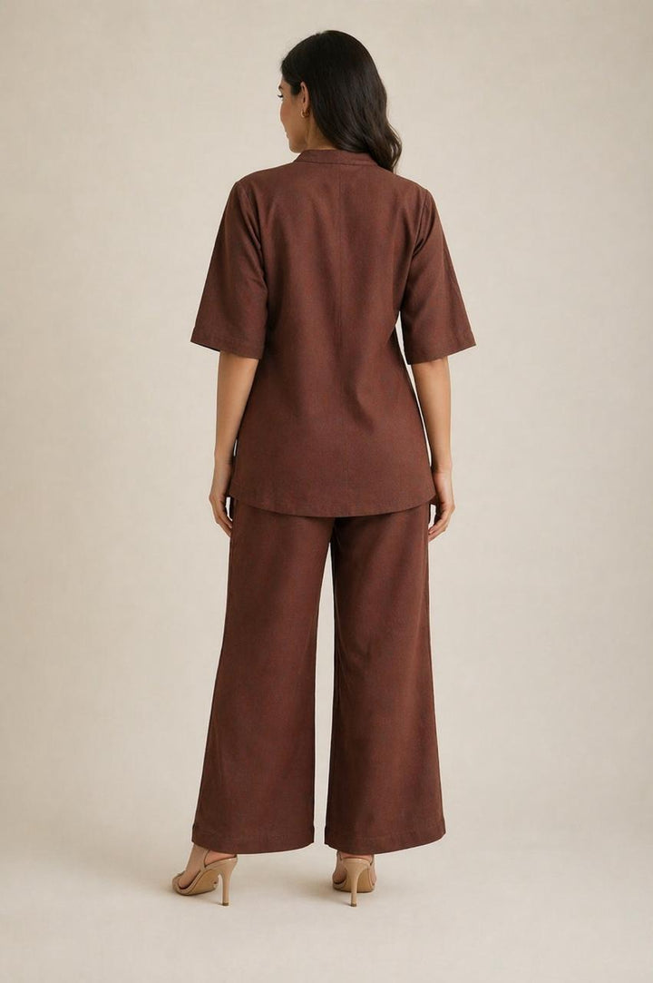 Drona russet embroidery cotton co-ord set