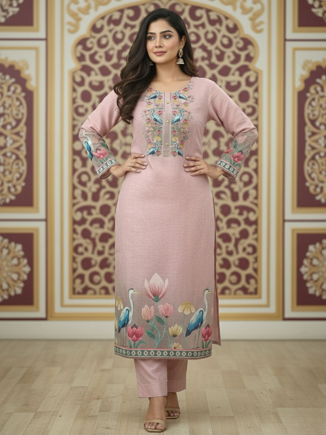 Reet Mauve Printed Work Suit Set