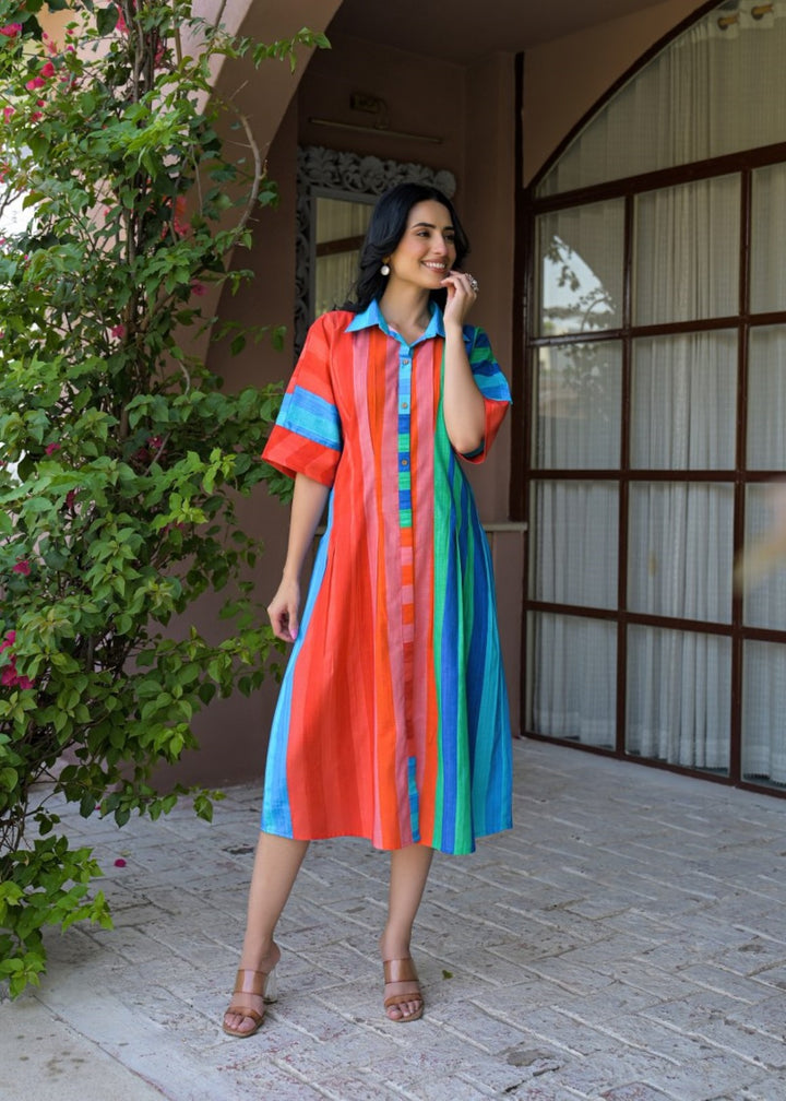Tatva squash cotton midi dress
